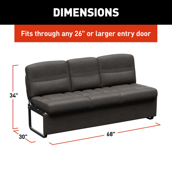 Canapé-lit Thomas Payne Jackknife 68" McCoy Brun avec Rangement et Porte-Gobelets pour VR