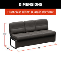 Thomas Payne Jackknife Sleeper Sofa 68" McCoy Brown with Storage and Cupholders for RV