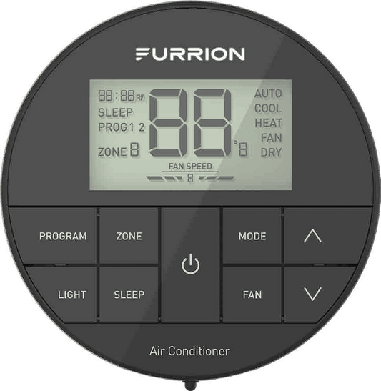 Thermostat mural programmable Furrion Chill™ HE 12V – Multi-zone, chauffage et climatisation, écran LCD rétroéclairé