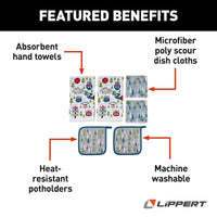 Soft Cotton Hand Towels by Lippert - Kitchen Cloth & Heat-Resistant Mitts