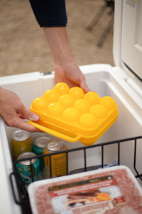 Yellow Egg Carrier for 12 Eggs - Unbreakable Plastic with Handle