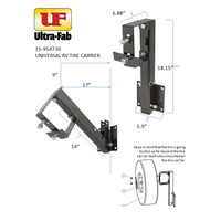 Support de roue de secours pliable Ultra-Fab 16-0624 pour pare-chocs 4" — Acier noir