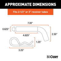 5/8 Inch Hitch Pin and Clip for 2 1/2 Inch or 3 Inch Receivers