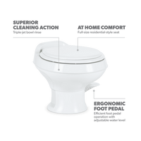 Compact Triple Jet RV Toilet Series 300 - White