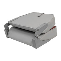 Siège de bateau de pêche Wise Standard – Dossier bas pliable gris et rouge