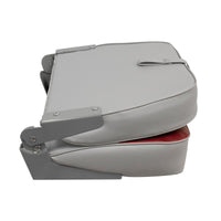 Siège de bateau de pêche Wise Standard – Dossier bas pliable gris et rouge