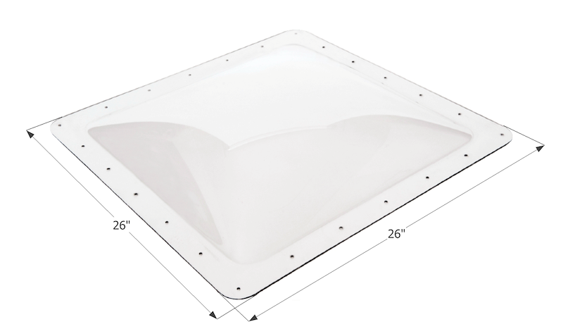 4-Inch Clear Dome Skylight for RV - 22x22 Opening