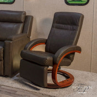 Thomas Payne® Euro Millbrae Recliner – Brown Vinyl with 360° Rotation