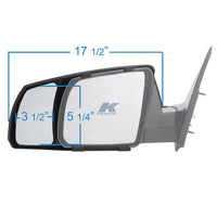 Rétroviseurs de remorquage à clipser K-Source 23-0541 – Ensemble de 2 miroirs manuels noirs