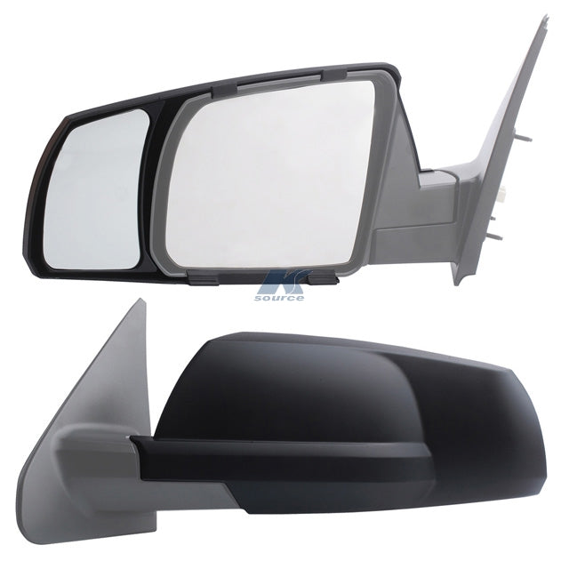 Rétroviseurs de remorquage à clipser K-Source 23-0541 – Ensemble de 2 miroirs manuels noirs