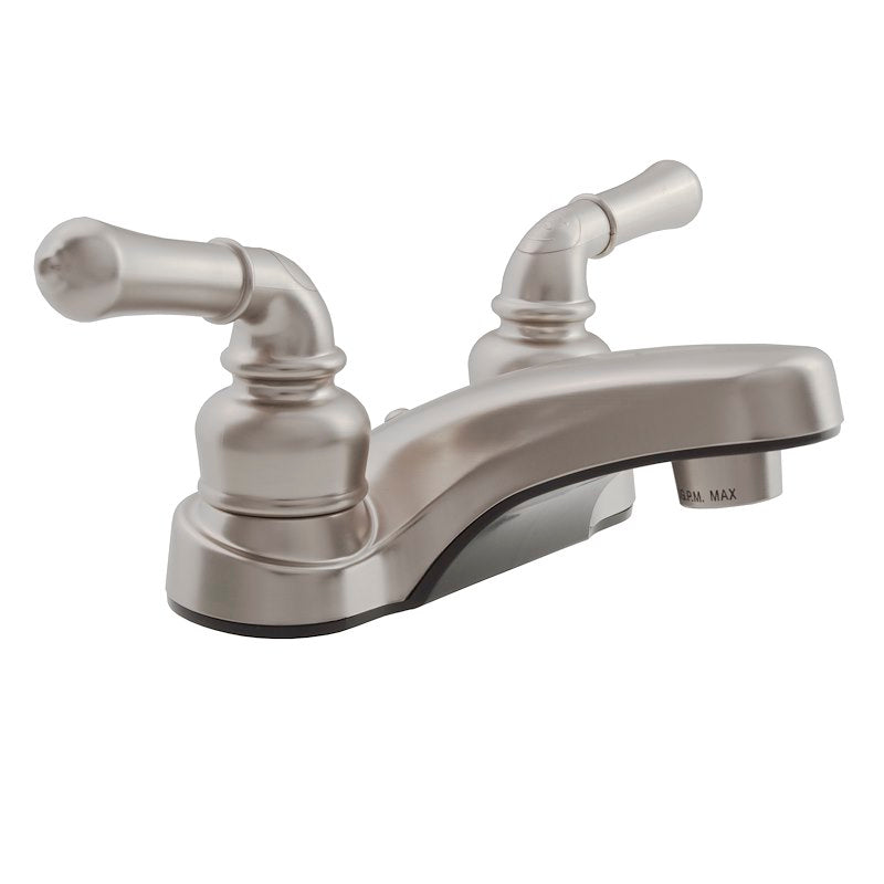 Robinet Salle de Bain Satin Nickel - 4 pouces, 2 Poignées