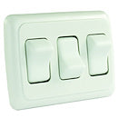 Interrupteur triple à bascule blanc JR Products 19-0174 pour VR