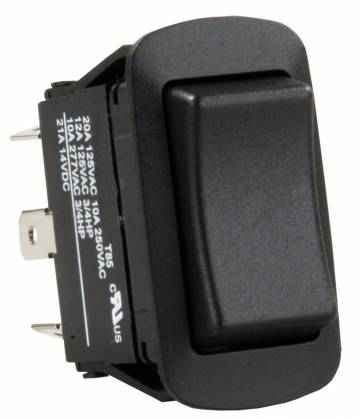 Interrupteur Multi-Usage Résistant à l'Eau 20 Amp à 125/250/277 Volt AC, 12 Amp à 125 Volt AC - Noir