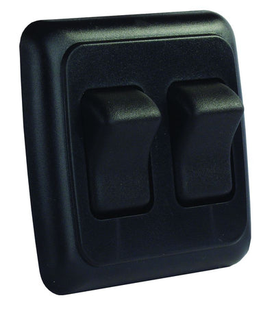 Double Toggle Switch 16 Amp 125-250V AC, 10 Amp 14V, Black, SPST
