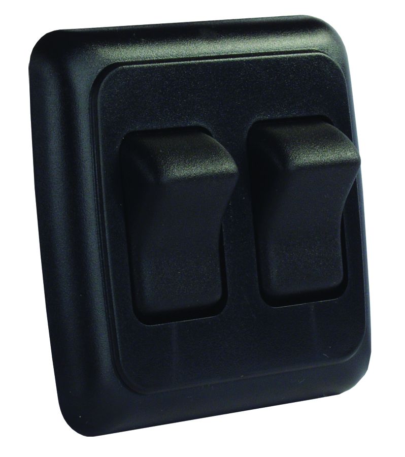 Double Toggle Switch 16 Amp 125-250V AC, 10 Amp 14V, Black, SPST