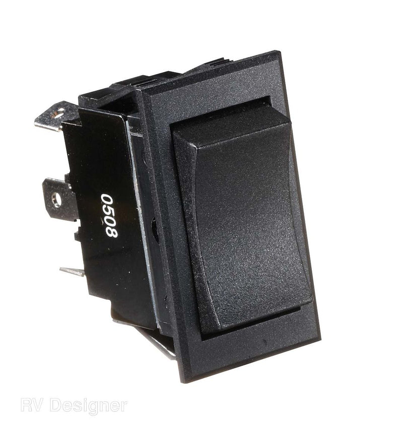 Interrupteur multifonction momentané RV Designer 19-2445 On-Off-On DPDT 12V noir