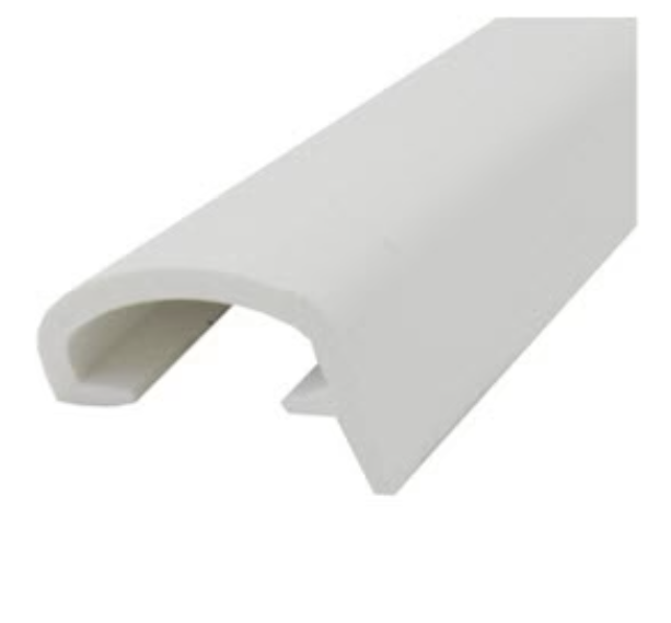 Contour en vinyle sans vis blanc polaire avec patte décalée – Finition extérieure pour VR et remorques - VENDU AU PIED