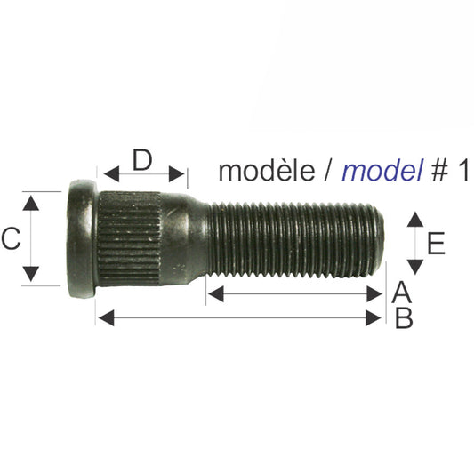 Boulon de roue 5/8 Dexter pour remorque