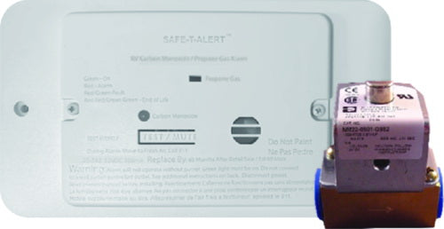 Détecteur double propane/CO Safe-T-Alert 25-742-R-WT-TR-KIT blanc avec solénoïde pour VR