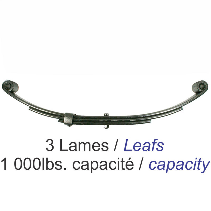 3-Leaf Spring 1000 lbs 23 1/4" – UNA-113 | Trailer Suspension