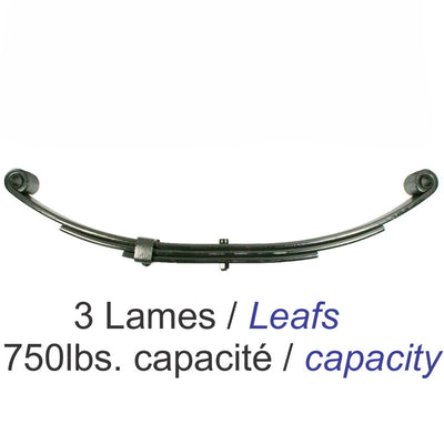 Ressort de suspension 3 lames 1750 lb 23 1/4" UNA-216 pour remorque