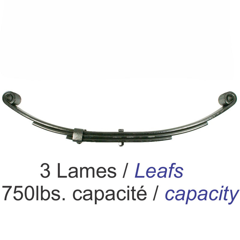 3-Leaf Suspension Spring 1750 lb 23 1/4" UNA-216 for Trailer