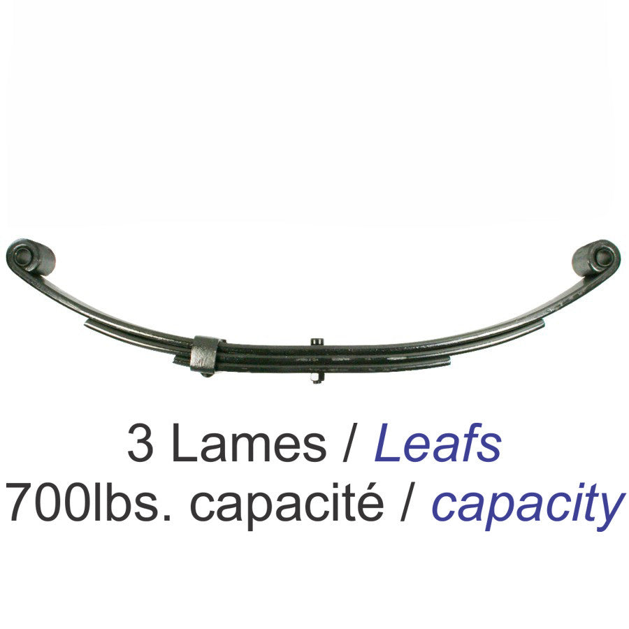 Ressort 3 lames 700 lbs 20 1/4" – UNA-168 | Suspension de remorque légère