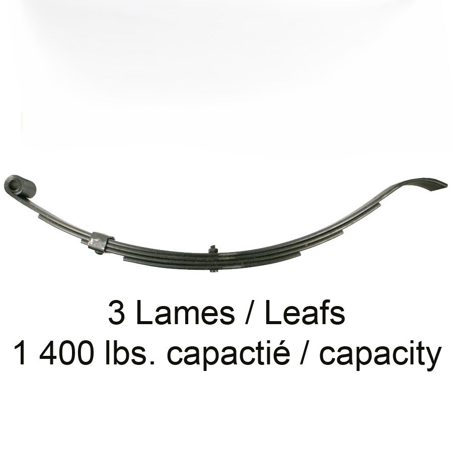 Ressort 3 lames 1400 lbs Slipper – UNA-205 | Suspension de remorque