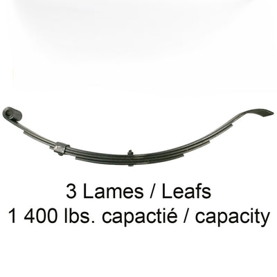 Ressort 3 lames 1400 lbs Slipper – UNA-205 | Suspension de remorque