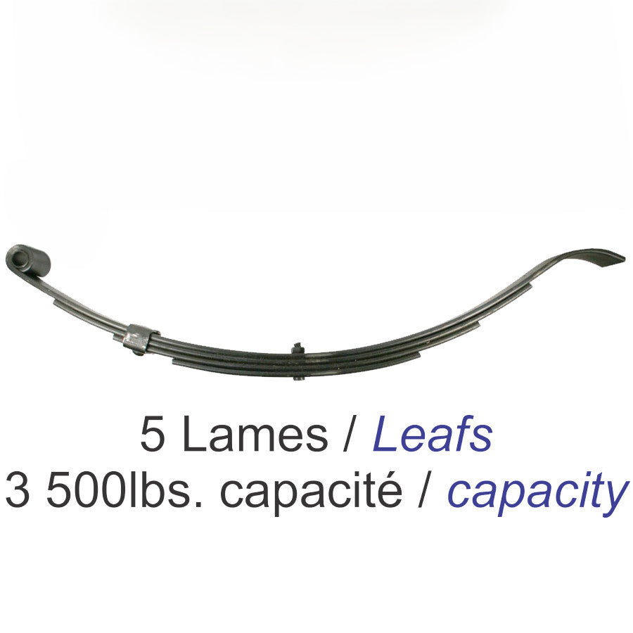 Ressort à lames 5 lames 3.5K – Suspension de remorque 2" (UNA-232)