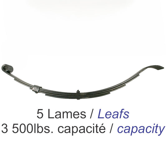 Ressort à lames 5 lames 3.5K – Suspension de remorque 2" (UNA-232)