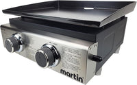 Plaque de cuisson (Plancha) portable à 2/3/4 foyers Martin MGP-22/MGP-23/MGP-24 - Gril à gaz avec plaque en acier émaillé pour camping et activités extérieures