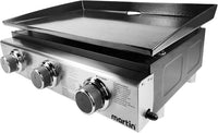 Plaque de cuisson (Plancha) portable à 2/3/4 foyers Martin MGP-22/MGP-23/MGP-24 - Gril à gaz avec plaque en acier émaillé pour camping et activités extérieures