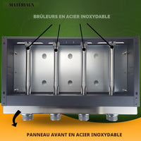 Plaque de cuisson (Plancha) portable à 2/3/4 foyers Martin MGP-22/MGP-23/MGP-24 - Gril à gaz avec plaque en acier émaillé pour camping et activités extérieures