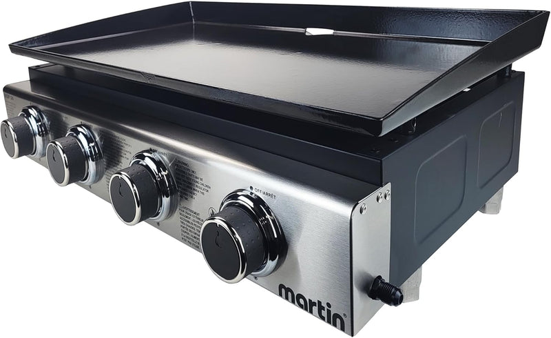 Plaque de cuisson (Plancha) portable à 2/3/4 foyers Martin MGP-22/MGP-23/MGP-24 - Gril à gaz avec plaque en acier émaillé pour camping et activités extérieures