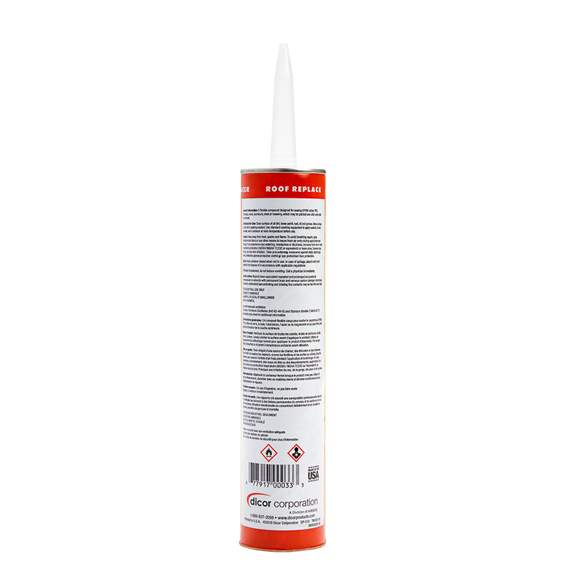 Scellant Auto-Nivelant EPDM/Dicor TPO - Tube 10 Oz pour Bords de Toit et Aérateurs