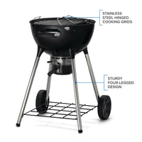 Gril à charbon Napoleon NK18K-LEG - Gril compact 18 pouces avec thermomètre ACCU-PROBE et système de gestion de la chaleur Vortex