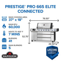 Barbecue Napoleon Prestige PRO 665 Elite avec fumoir électrique et technologie intelligente