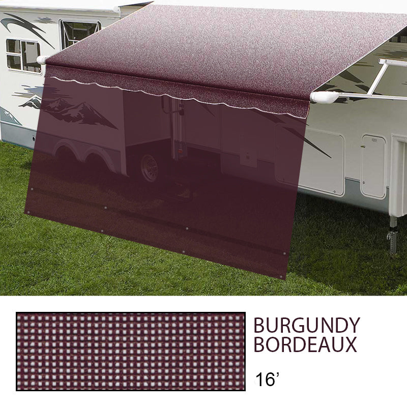 Black 18' EZ BOSS ZIPPER Sunshade – UV Protection and Privacy for Your Awning