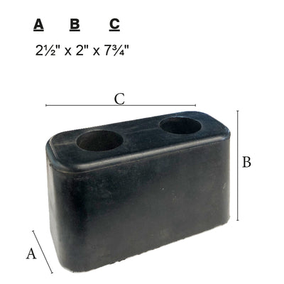 Pare-choc en caoutchouc TRB05 2-1/2" x 2" x 7-3/4"