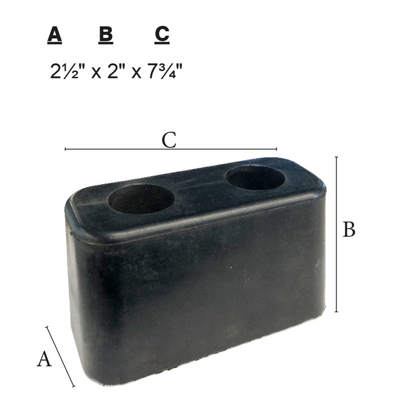 Pare-choc en caoutchouc TRB05 2-1/2" x 2" x 7-3/4"
