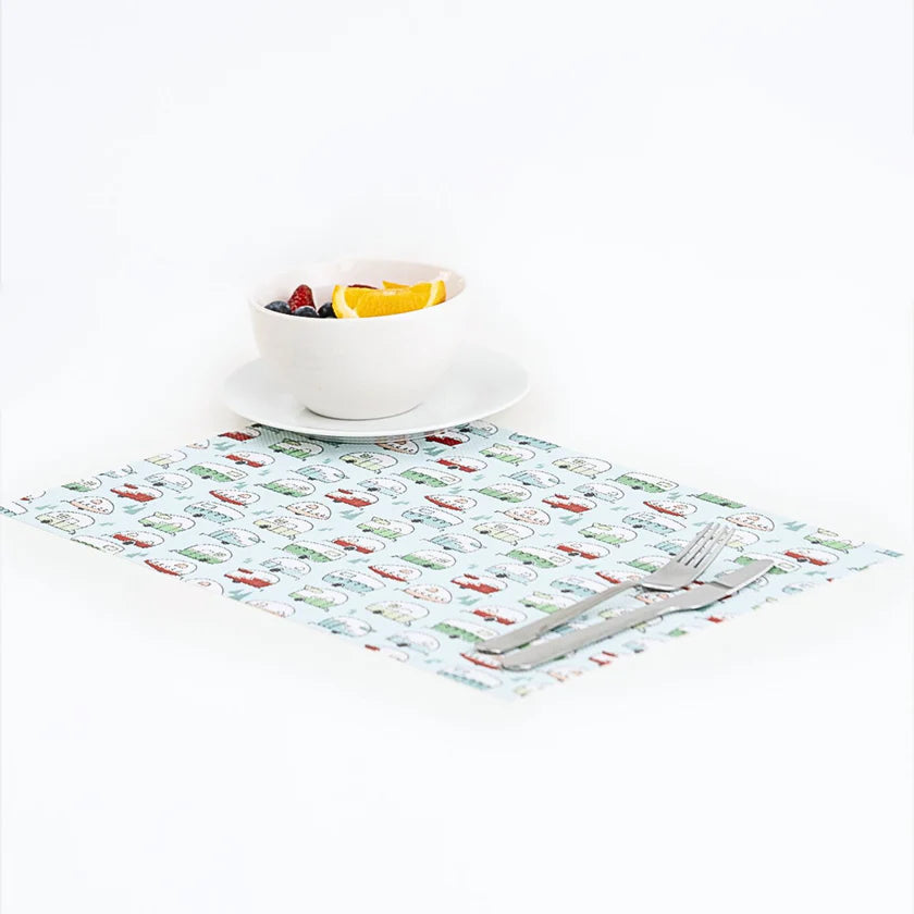 Ensemble de 4 napperons en vinyle – Résistants, souples et faciles à nettoyer - Les campeuses en cavale