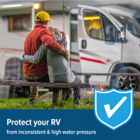 Camco Adjustable Brass Water Pressure Regulator - Protect Your RV and Boat from High Pressure