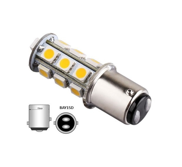 Ampoules P21/5W LED BAY15D 18 SMD 6000K Blanc