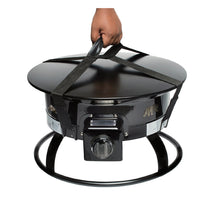 Foyer Extérieur au Propane 19” Bear Blaze Fire Bowl - 58,000 BTU, Roche de Lave, Couvercle Inclus, Facile à Installer