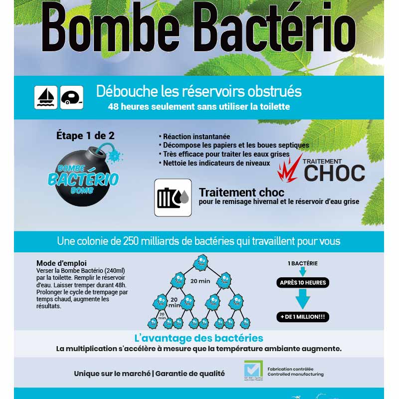 Bombe à bactéries "Bactério" Air'eautech | 240ml
