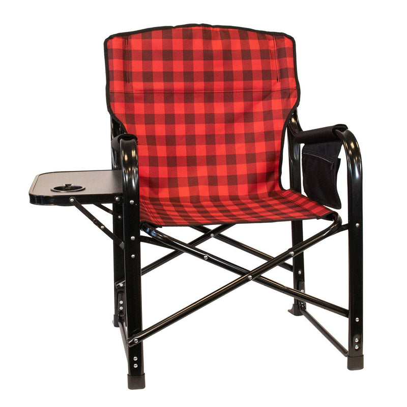 Chaise Pliable Kuma Bear Paws avec Table Latérale et Porte-Boissons - Robuste et Confortable, 350 lb