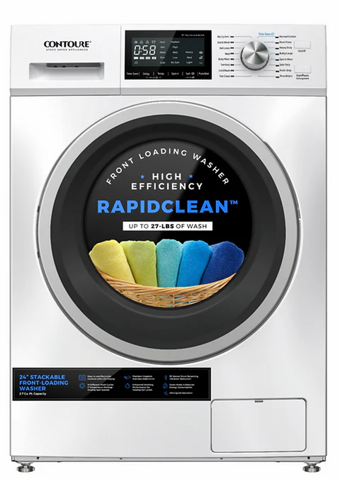 Laveuse compacte superposable 24 pouces haute efficacité – 2,7 pi³ | CONTOURE