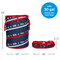 Contenant Pop-Up Camco "Life is Better at the Campsite" – Rangement Extérieur Pliable, Résistant, avec Sac et Piquer pour Camping, VR, Pique-Nique