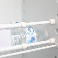 Barre Double de Réfrigérateur Camco RV Blanche – Maintien des Articles en Place de 16" à 28" pour Réfrigérateur et Armoires